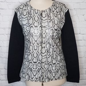 Maurice Sasson Vegan Leather Sweater Jacket Size L